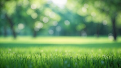 natural grass field backdrop featuring blurred bokeh and sunlight