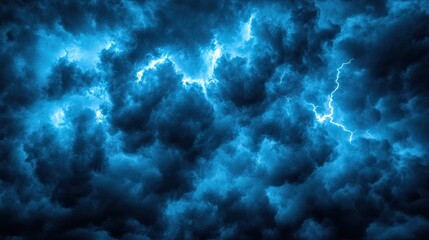 Dramatic storm clouds with lightning
