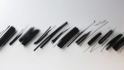 Dashes drawn with a marker on a white isolated background.