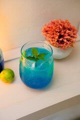 mojito cocktail on wooden table