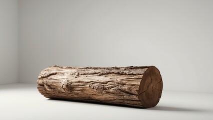 Fototapeta premium Oak stump, firewood log isolated on a white background with a clipping path.