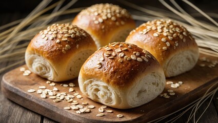 Fresh and nutritious rolls topped with oat flakes
