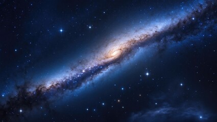 Night sky filled with stars and a galaxy in outer space.