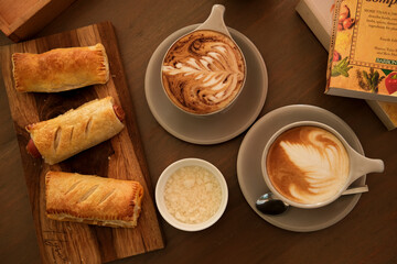 cup of coffee and croissant