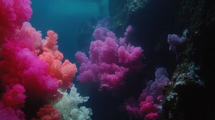 Naklejka premium Lush Underwater Environment with Colorful Marine Life
