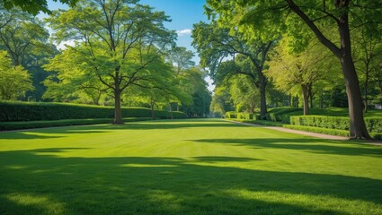 lawn in park that is green