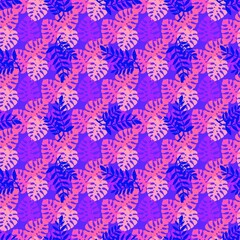 Summer palm leaves seamless flora pattern for wrapping paper and fabrics and linens and kids clothes print