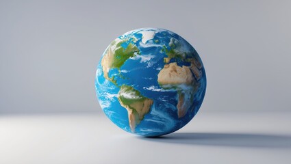 Blue planet Earth with North and South America continents isolated on a white background. Clipping path.