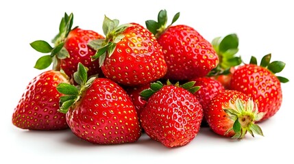 Fresh strawberries isolated on white background