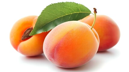 Apricots isolated on white background