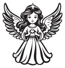 Angel Girl Star Heart Love Faith Prayer Wings