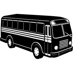 Bus black silhouette vector, Simple silhouette Design vector icon with white background. Transport vector illustration 