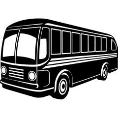 Bus black silhouette vector, Simple silhouette Design vector icon with white background. Transport vector illustration 
