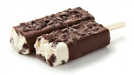 chocolate ice cream on a white background