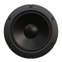 Black speaker isolated on transparent background