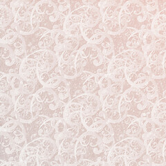 Blush decorative swirl pattern with layered embossed texture. Seamless romantic background perfect for elegant designs, packaging, and feminine decor.
