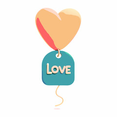 Celebration of love creative design heart-shaped balloon digital art bright colors romantic concept