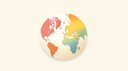 Fototapeta premium Colorful, stylized world map