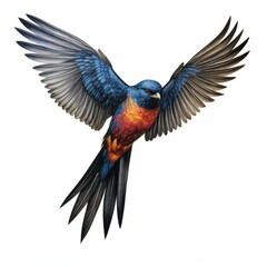 A stunning di cut of a bird gliding gracefully, capturing the freedom of flight against a crisp white background.