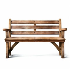 A beautifully crafted wooden bench, perfect for gardens, featuring smooth lines and a natural finish for enhanced charm.