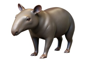 Fototapeta premium Realistic 3D Render of a Tapir – Exotic Wildlife Digital Art