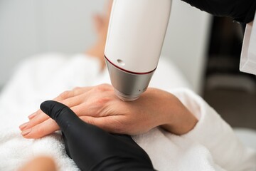 RF lifting in a beauty salon.