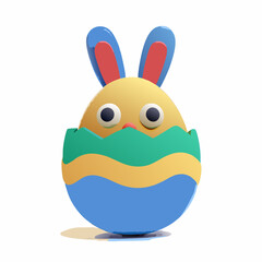 Fototapeta premium Easter celebration egg character festive setting 3d art colorful environment playful viewpoint joyful concept