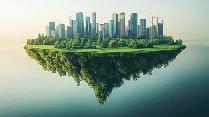 Sustainable city on an island