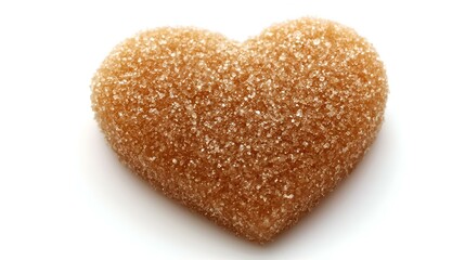 Broun sugar heart shaped scrub isolated on white