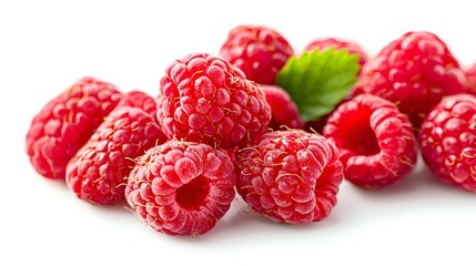 Raspberry on white background