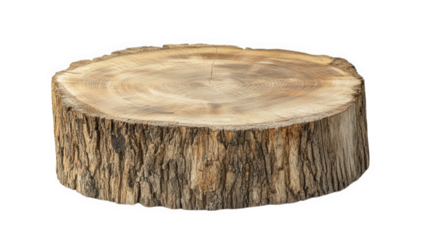 round wooden stump showcasing the natural grain and texture of the wood which can be used as a rustic table or decorative piece