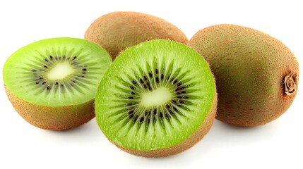 Fototapeta premium Ripe fresh kiwi isolated on white background