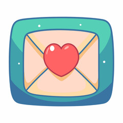 Love letter icon digital design graphic illustration modern aesthetic close-up view romantic concept