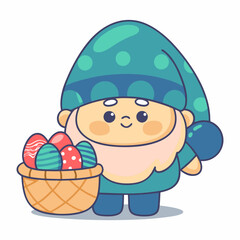 Easter egg hunt adventure garden cartoon illustration cheerful environment playful viewpoint festive concept