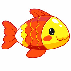 Playful cartoon goldfish swimming in a colorful aquarium digital art underwater environment whimsical concept