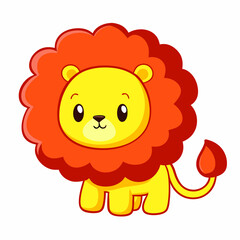 Playful cartoon lion character in bright colors digital art fun environment adorable viewpoint children's illustration