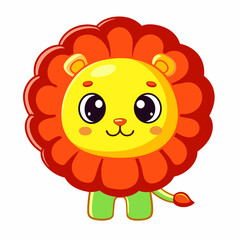 Playful cartoon lion character digital art colorful background fun environment kid-friendly concept