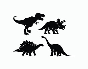 Giant Dinosaur Silhouette EPS Vector Template Illustration