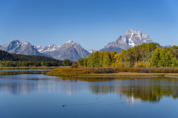 Snake River, Oxbow Bend Turn, Moran, Wyoming. Teton Range.  Grand Teton National Park fall

