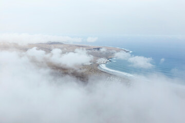 View from Mirador de Ermita de Las Nieves viewpoint, Lanzarote, Canary islands, Spain