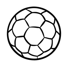 Fototapeta premium Soccer ball icon in black and white, sports theme concept