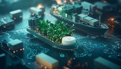 Sustainable Global Shipping Eco-Friendly Cargo Vessel with Green Technology