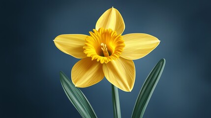 Fototapeta premium Vibrant yellow daffodil, detailed illustration