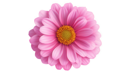 a vibrant stylized pink flower with layered petals and a central cluster of yellow stamens showcasing natural beauty and design