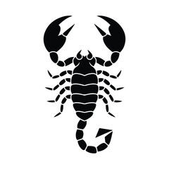 vector black silhouette of a scorpion