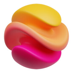gradient abstract shape 3d icon isolated on the transparent background