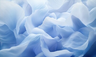 Obraz premium Macro shot of pastel blue petals illuminated by soft diffused light showcasing delicate textures in an elegant composition .