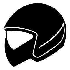 Motorcycle Helmet with Visor - Vector Silhouette