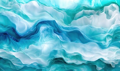 Obraz premium Abstract flowing blue and white waves, ethereal background for design