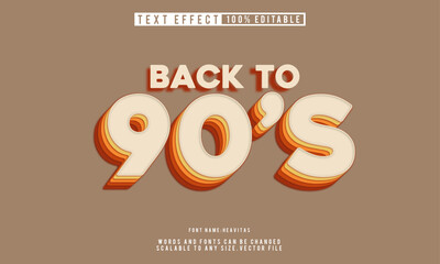 Editable Back to 90's text effect, brings a lively retro feel. Perfect for nostalgia themed designs.